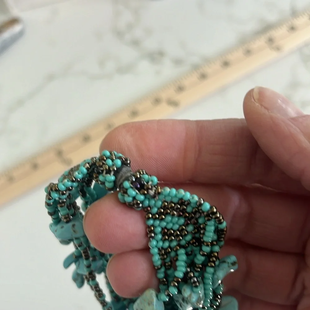 turquoise stone braided bracelet